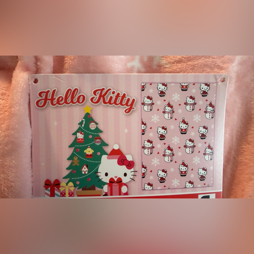 Hello Kitty Pink Holiday Christmas Blanket